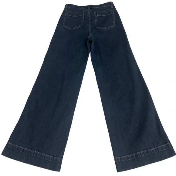 GAP Women High Rise Flare Wide-Leg Crop Jeans in Deep Blue, Sz 10. NWOT - Picture 4 of 12